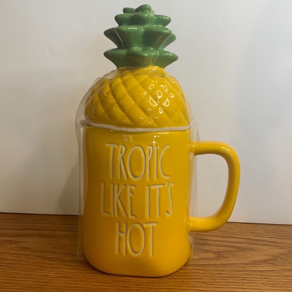 Rae Dunn Tropic Like It’s Hot Ceramic Mug with Topper
